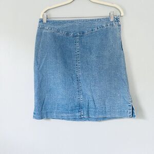 Lauren Ralph Lauren Denim Skirt 12 Blue Mini Preppy Classic Capsule Wardrobe